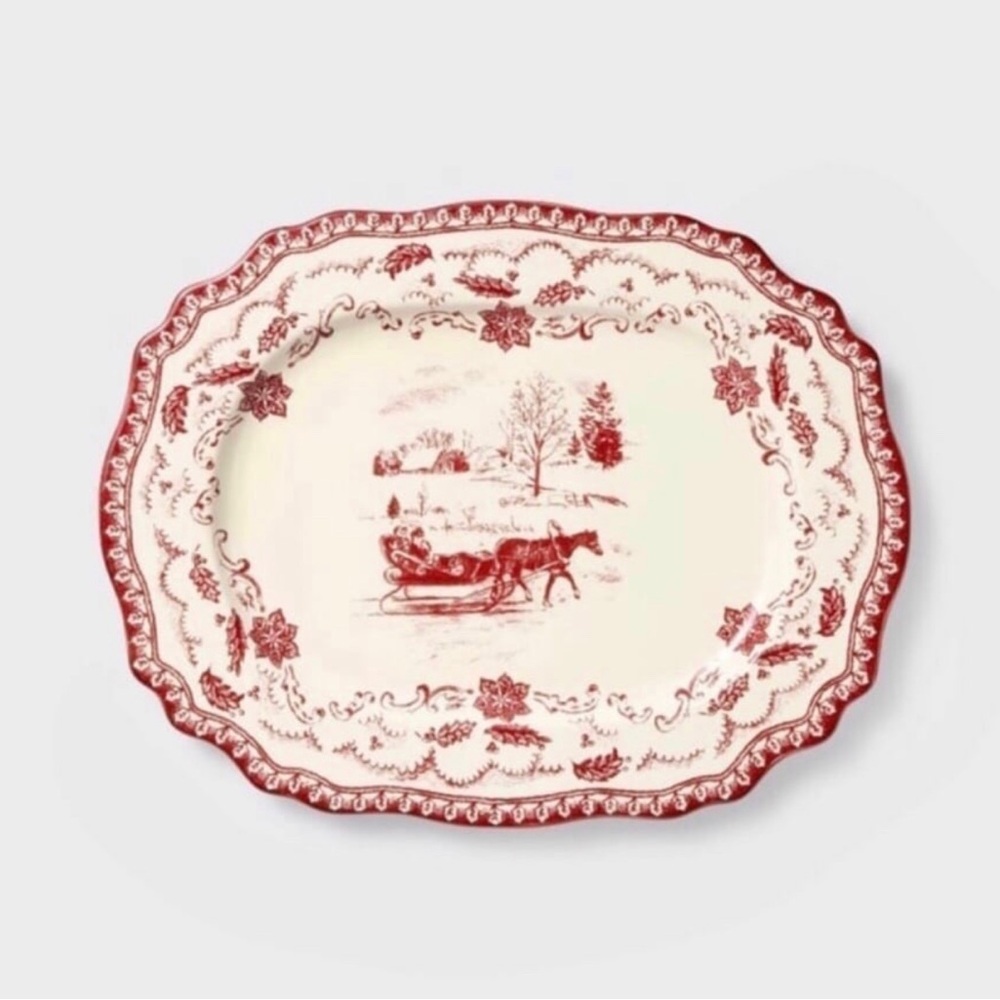 Threshold Studio McGee Stoneware Oval Serving Platter Christmas 2024